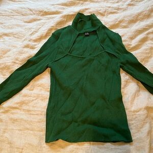 Forever 21 Emerald Green Ribbed Turtleneck